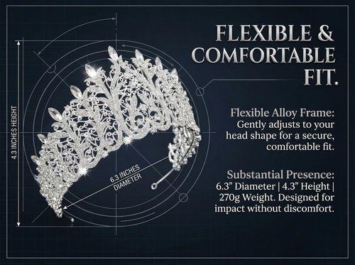 Gold Tiara for Women Large Rhinestone Crown for Pageant, Wedding, Quinceanera, Birthday, Prom, Homecoming, Costume