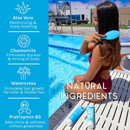 TRISWIM Chlorine Shampoo and Conditioner Set - Paraben-Free Swim Care with Aloe Vera & Keratin | 8.5 fl oz Each