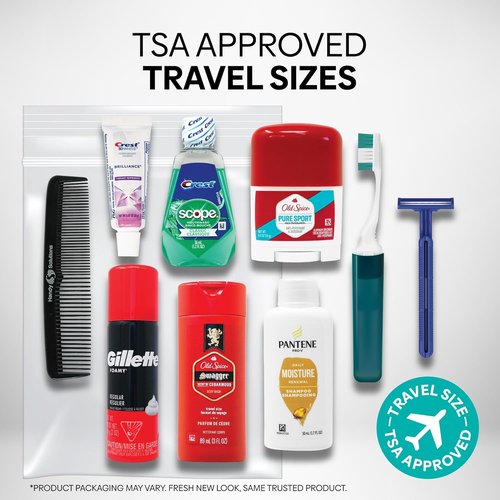 Handy Solutions Men's Travel Kit - 10 Piece Resealable Set for Convenient Packing