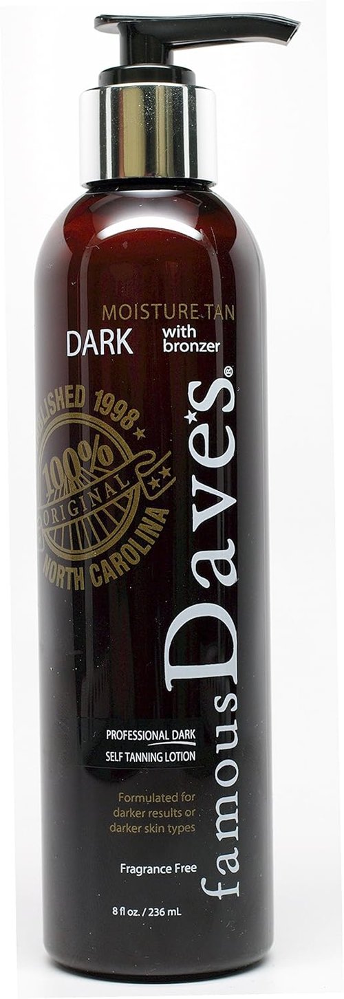 Dave's Dark Self Tanner - Sunless Tanning Lotion with Bronzer for All Skin Types