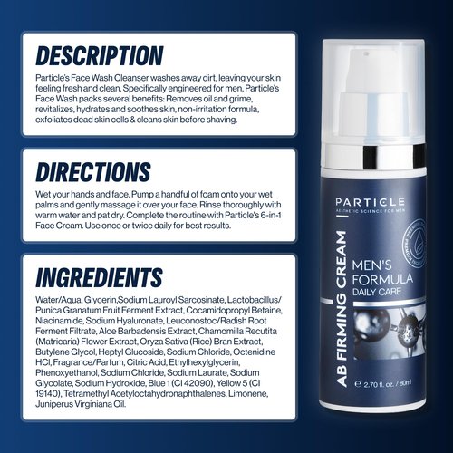 Particle Mens Face Wash - Anti Aging Face Cleanser for Men (5.07 Oz) - Daily Moisturizing Face Wash for Men - Revitalizes, Hydrates & Soothes, All Skin Types & All Ages