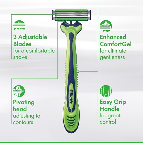 Gillette Sensor3 Sensitive Disposable Razors - 4 Pack for Gentle Shaving Comfort