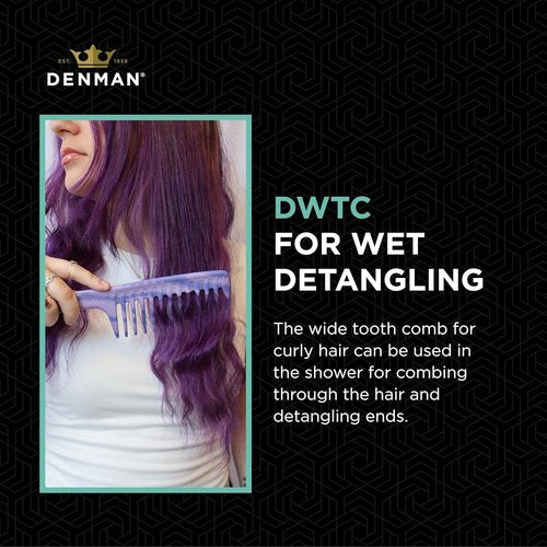 Denman Wide Tooth Comb - Damage-Free Detangling Brush for All Hair Types | Ideal for Curly Hair