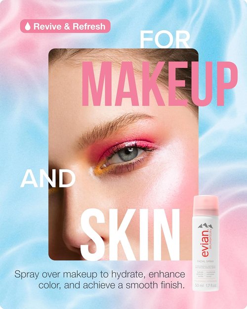 Evian Facial Spray 24/7 Kit - Hydrating Mineral Water Mist for Face & Skin - Refreshes Makeup & Sets - Travel-Friendly Sizes for Daily Hydration