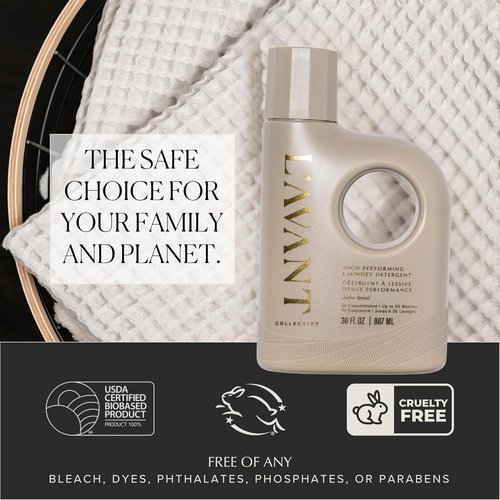 L'AVANT Collective Luxury Laundry Detergent - Ambre Santal | Natural, Non-Toxic, Plant-Based Formula | 30 oz