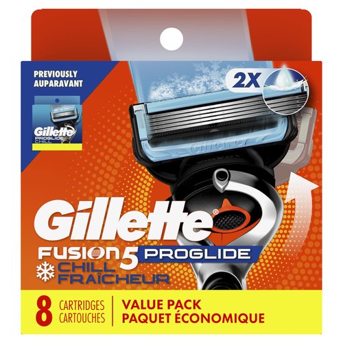 Gillette ProGlide Chill Razor Refills for Men, 8 Blade Refills