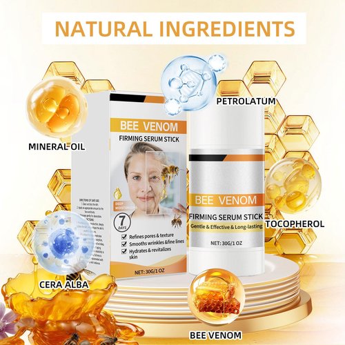 Bee Venom Firming Serum Stick, 2PCS Anti-Aging Face Cream, Lifts and Tightens the Skin, Hydrating, Lifting & Restoring Skin Elasticity, Bee Venom Body Tightening Cream for Women & Men