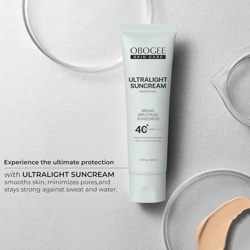 Skiennix Ultralight Sun Cream (SPF 40) - 50 mL | 100% Mineral, Oil-Free Sunscreen - Smooths Skin & Controls Shine