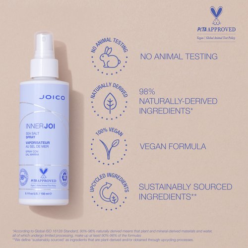 Joico InnerJoi Sea Salt Spray | Styling For All Hair Types | Sulfate & Paraben Free | Naturally-Derived Vegan Formula | 5.1 oz
