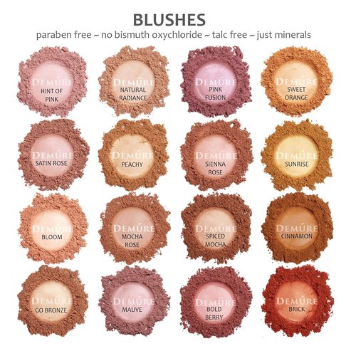 Demure Mineral Blush - Professional Grade Loose Powder Makeup | Hint of Pink, Cruelty-Free