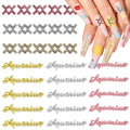 JERCLITY 30pcs Silver Gold Pink Alloy Aquarius Zodiac Nail Charms 15pcs Aquarius Sign Symbols 15pcs Constellation Words Nail Charms for Nails（Dates: January 21st to February 19th）
