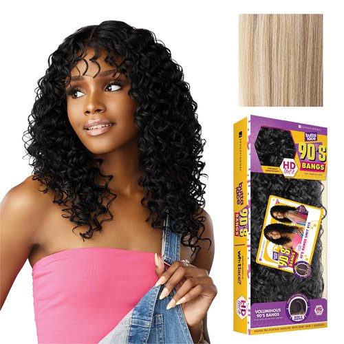 Sensationnel Butta Lace 90Sbangs Wigs - Unit 915 Glueless Wide Deep Part Synthetic Preplucked Hairline (BALAYAGEASHBLONDE)