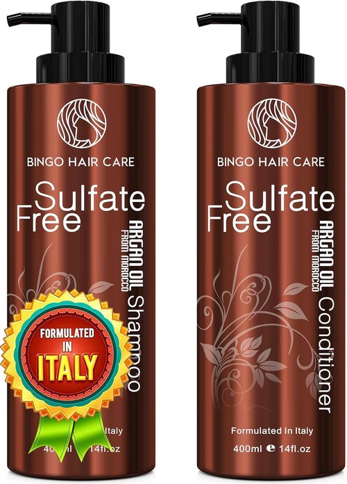 **Regine Switzerland Moroccan Argan Oil Shampoo & Conditioner Set - Sulfate-Free Hydration for Curly, Color-Treated Hair**