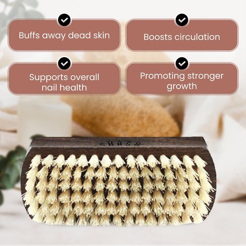 Since 1869 Hand Made In Germany Thermo Beech Wood Light Bristle Nail and Hand Brush