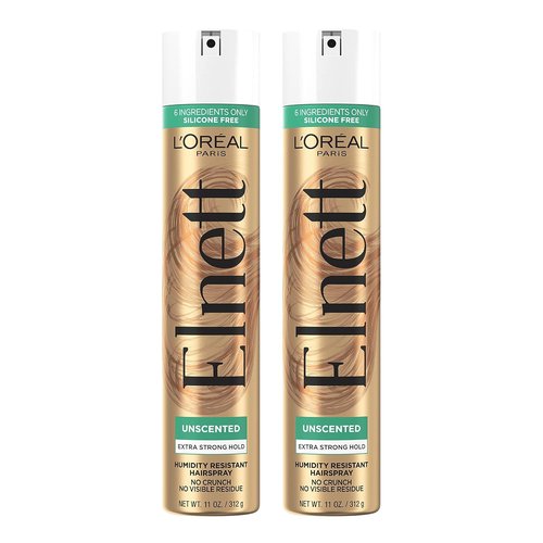 L'Oreal Paris Elnett Satin Extra Strong Hold Hairspray - Unscented, 11 Ounce (Pack of 2)