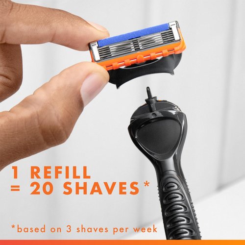 Gillette Fusion5 Power Razor for Men, 1 Gillette Power Razor Handle + 1 Blade Refill