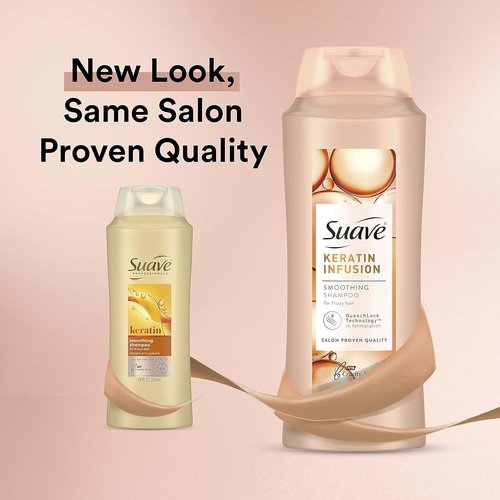 Suave Professionals Smoothing Shampoo - Keratin Infusion for Dry Hair | 48-Hour Frizz Control, 28 oz (Pack of 4)