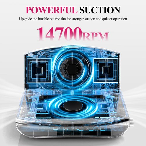 Nail Dust Collector, 14700RPM Foldable Dual-Turbo Fan with 30 Filter Papers for Acrylic Nails Salon & Home - Off White