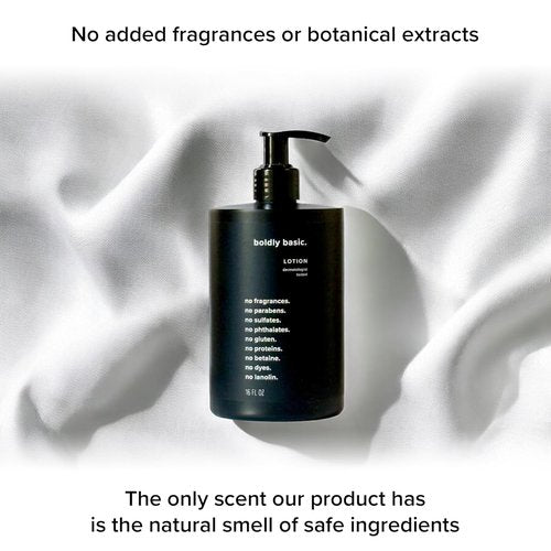 Boldly Basic Fragrance-Free Lotion - Moisturizer for Dry, Sensitive Skin - Non-Greasy & Hypoallergenic (16 oz)