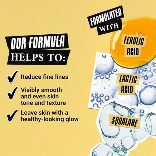 Kiehl's Ferulic Brew Antioxidant Facial Treatment - Lactic Acid Face Toner for Dull Skin, Boosts Glow & Smooths Texture