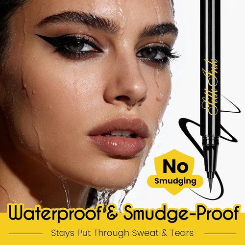 Regine Switzerland Liquid Eyeliner - Waterproof, Vegan Formula in Classic Black