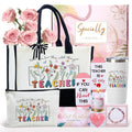 IANFEPH Teacher Appreciation Gifts Teacher Valentine's Day Gifts Basket End of Year Thank You Canvas Tote Bag for Women Teachers Retirement Birthday Back to School Gift Supplies