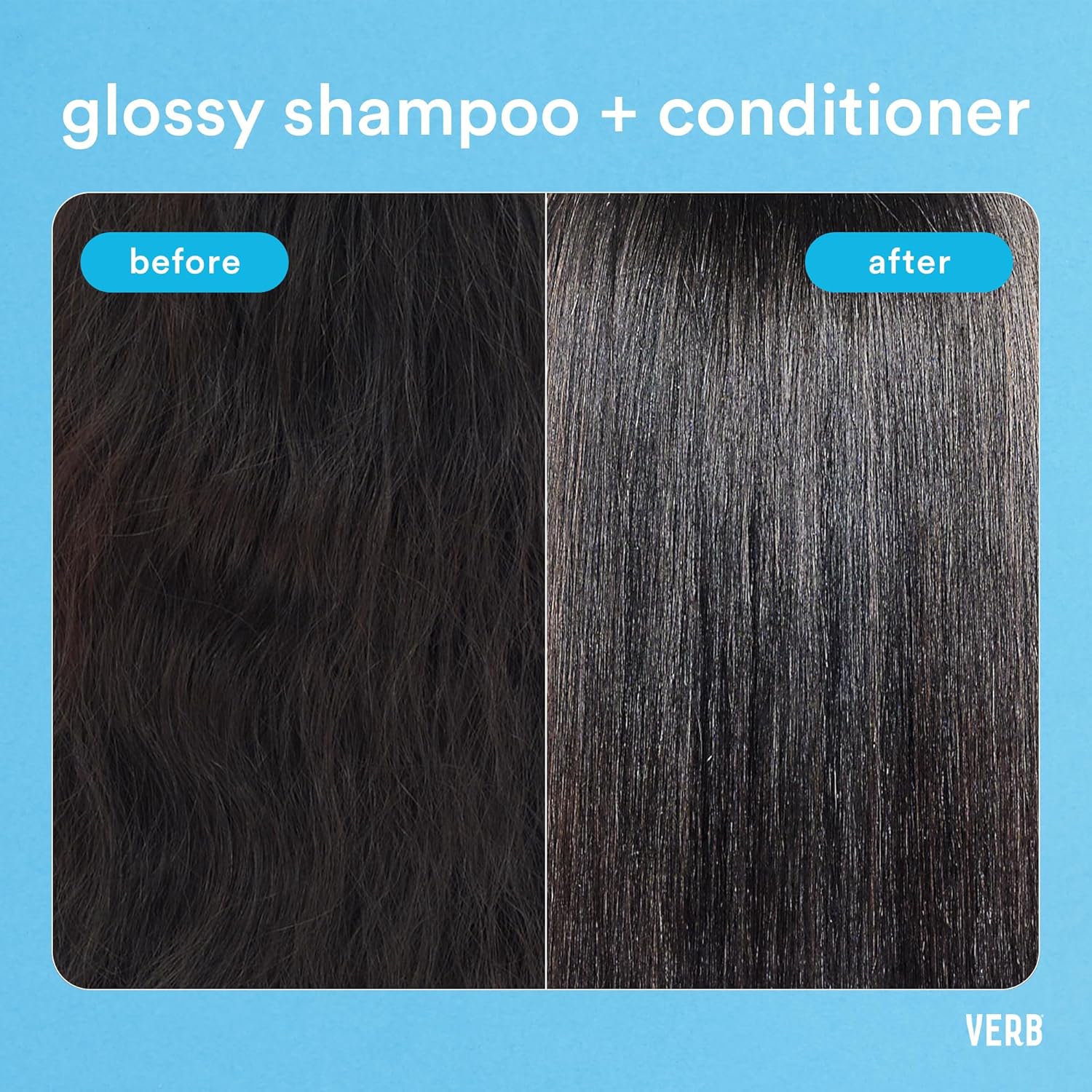 VERB Glossy Conditioner - Conditions, Detangles & Adds High Shine for Thick to Coarse Hair | Vegan & Sulfate-Free