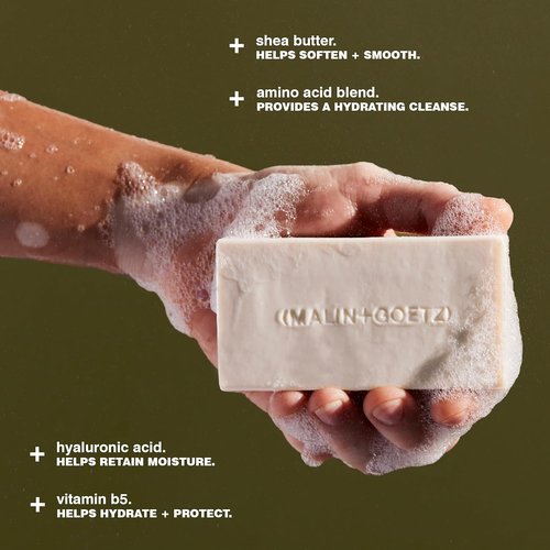 MALIN+GOETZ Vitamin B5 Hydrating Bar - Strawberry & Rum Scented Skincare | 5 oz Triple-Milled Bar