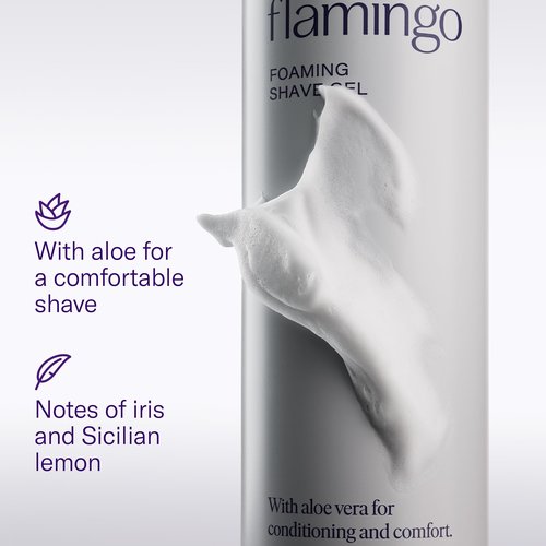Flamingo Foaming Shaving Gel and Original Razor Blade Refill Cartridges - 6 Count - Shaving Razor Set for Women