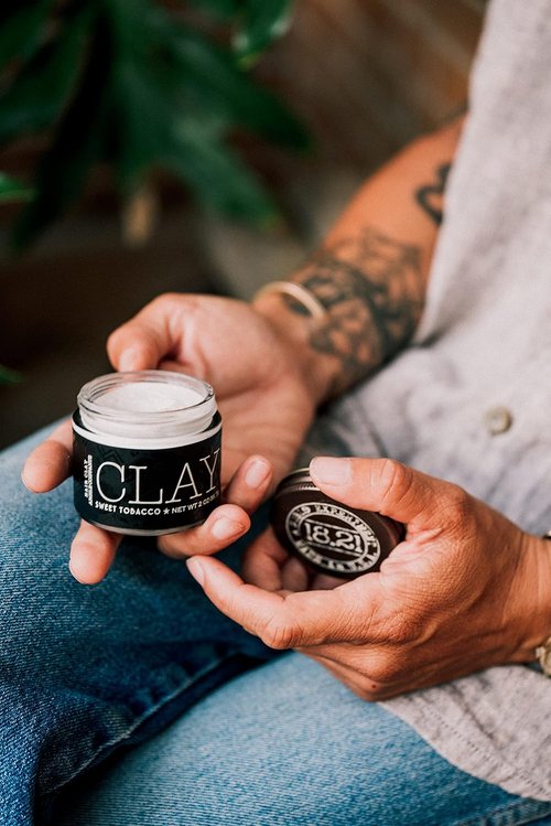 18.21 Man Made Hair Styling Clay - Original Sweet Tobacco Scent, Matte Finish | 2oz Size