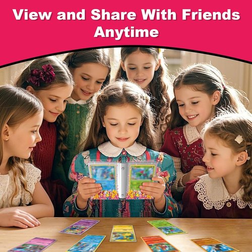 Skiennix Transparent Pink Card Binder - Cute Trading Card Holder for Kids | Holds 60 Cards, Ideal Gift for Ages 3-10