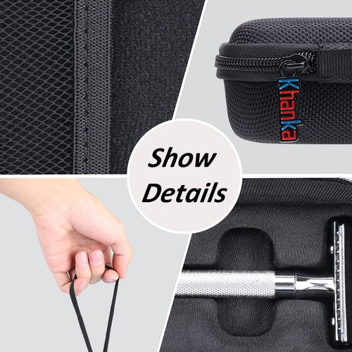 Khanka Hard Travel Case replacement for WEISHI Double Edge Safety Razor/Merkur Long Handled Safety Razor