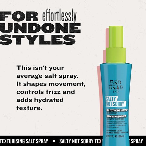 Bed Head by TIGI Texturizing Salt Spray - Achieve Natural Undone Hairstyles | 3.38 fl oz