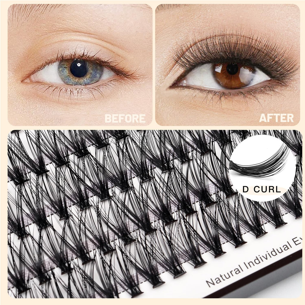 →Vayator 10-18mm Mixed Tray Mink Eyelash Extension Natural 3D Russian Volume Faux Eyelashes Individual 20D/30D/40D/50D To Choose 200pcs Clusters Lashes Makeup (20D-10-12-14-16mm Mixed)