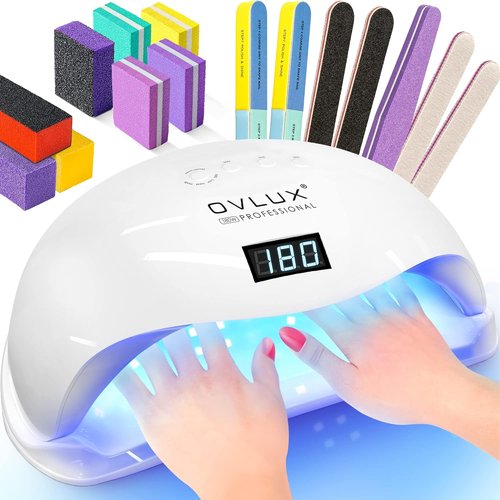 OVLUX 180W UV LED Nail Lamp - Professional Gel Nail Dryer with Auto Sensor & LCD Display, Fast Drying for All Gel Types