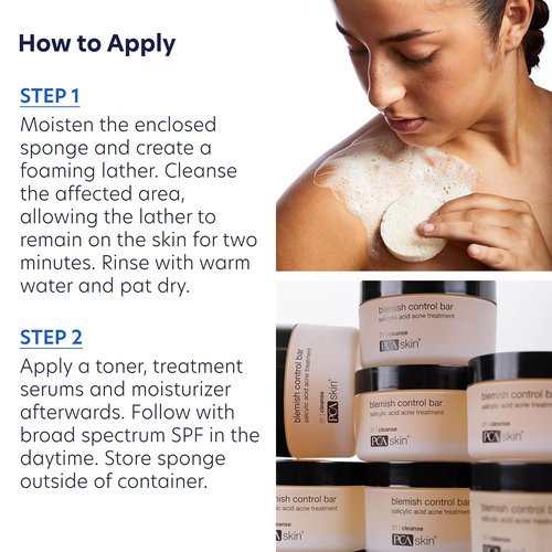 PCA SKIN Blemish Control Cleanser Bar - Glycerin & 2% Salicylic Acid Treatment for Oily Skin (3.2 oz)
