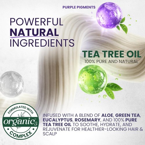 KESMEDIK Tea Tree Hair Mask Toner - Deep Conditioner with Argan Oil for Dry, Damaged, Bleached Hair | Relieves Itchy Scalp & Removes Brassy Tones