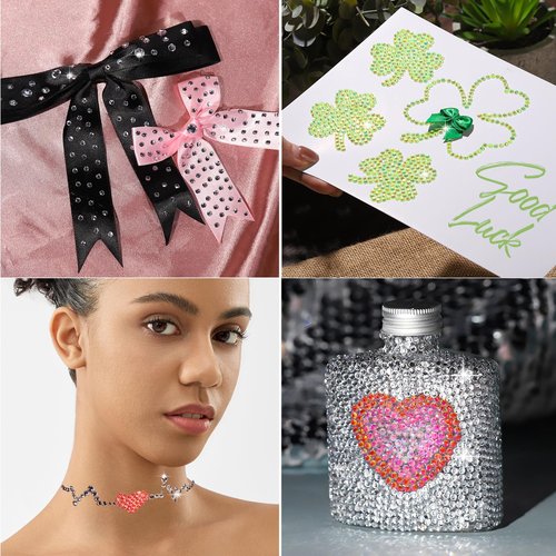 FANDAMEI 25400 PCS Resin Rhinestones, 3mm Mixed Color & Silver Rhinestone Kit, Non-Hotfix Gems For Crafting, Flatback Rhinestones For Crafting, Rhinestone For Nails, 2/3/4/5/6mm