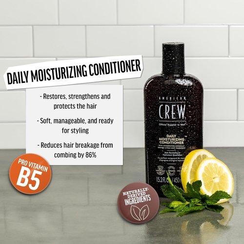 American Crew Conditioner - Daily Moisturizer for Men | Naturally Derived Vegan Formula, Citrus Mint, 33.8 Fl Oz
