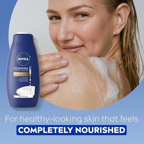 NIVEA Skin Care Set - Nourishing Body Wash, Moisturizing Lotion & Lip Balm | 4-Piece Gift Set for Her