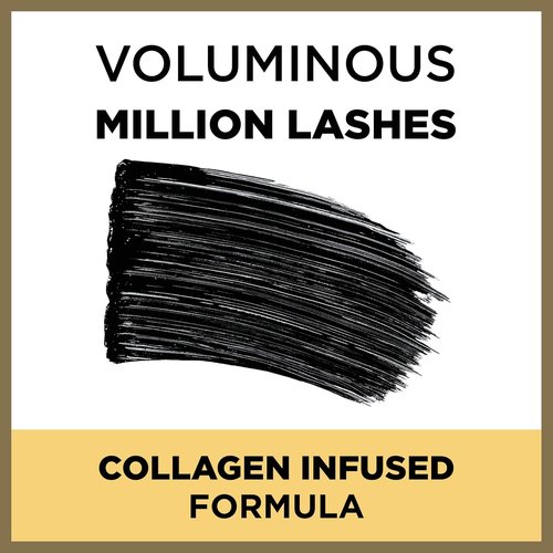 L’Oreal Paris Voluminous Million Lashes Mascara - Waterproof, Collagen-Infused, Black, 0.32 Fl Oz.
