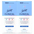 Secret Clinical Strength Antiperspirant Deodorant for Women, 100hr Sweat & Odor Protection, 3X Stress Protection with Hyaluronic Acid, Clear Gel, Completely Clean Scent, 2.6 oz (Pack of 2)