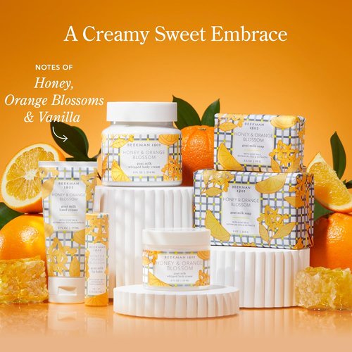 Beekman 1802 Goat Milk Soap - Moisturizing Hand & Body Bar with Shea Butter | Honey & Orange Blossom, 9 oz