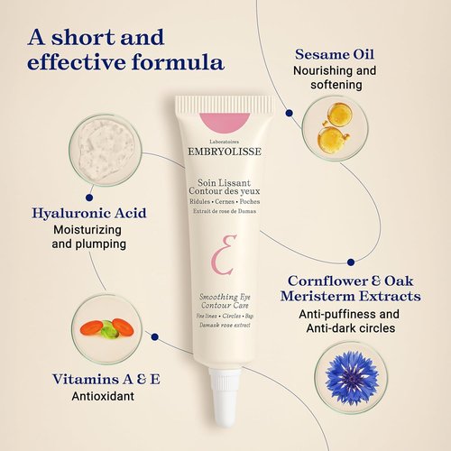 Embryolisse Smoothing Eye Contour Care - Revitalizing Gel Cream for Fine Lines & Puffiness | 0.50 Fl Oz
