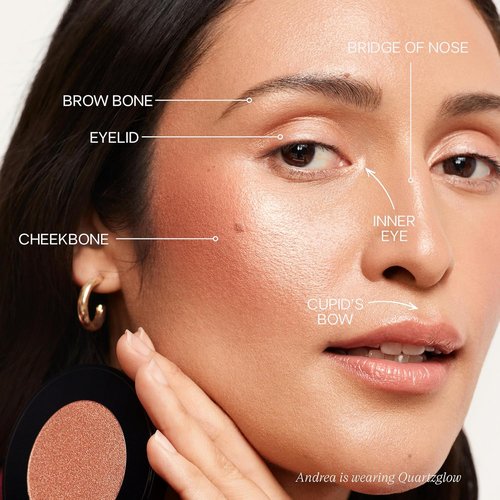 Saie Glow Sculpt Multi-Use Highlighter | Cream Blush with Hyaluronic Acid & Micropearl - Quartzglow (.02 oz)