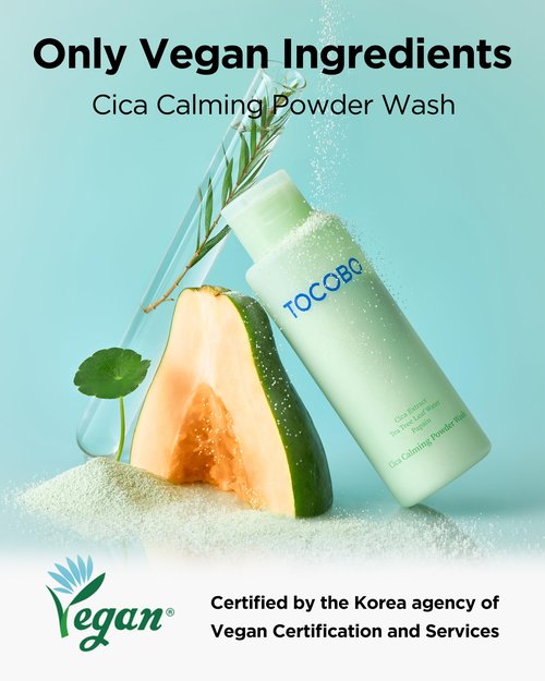 TOCOBO Cica Calming Powder Wash – Korean Enzyme Face Cleanser with Cica, Tea Tree & Papain – Hypoallergenic Low pH Powder Cleanser for Sensitive Skin, Pore Purifying & Exfoliating,. 1.69 oz.