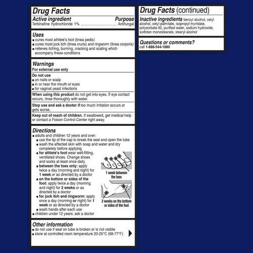 Lamisil Athlete's Foot Cream, 1 Week Treatment, Prescription Strength Terbinafine Hydrochloride, Fast Symptom Relief, Cures Most Athlete's Foot, 30 g (1 oz) - 2 pk
