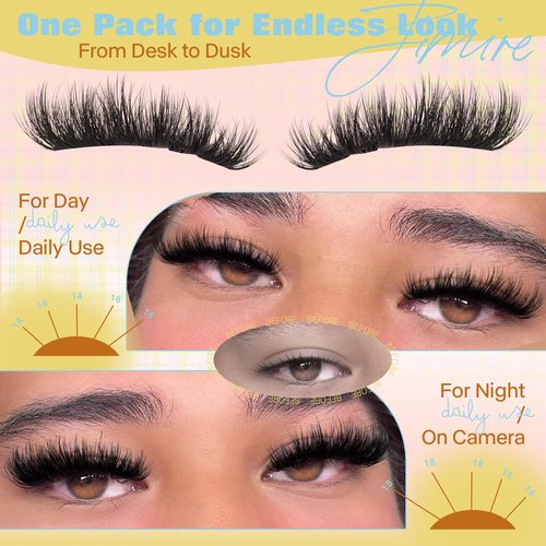 JIMIRE Manga Lash Clusters Wispy Fluffy Cluster Eyelash Extensions CC Curly 14-18MM Fluffy Eyelash Clusters Easy to Apply DIY Thick Volume Individual Lashes Extensions at Home 162Pcs Pack