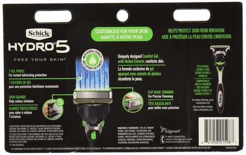 Schick Hydro 5 Mens Sensitive Razor Blade Refills 12 Count - Unboxed