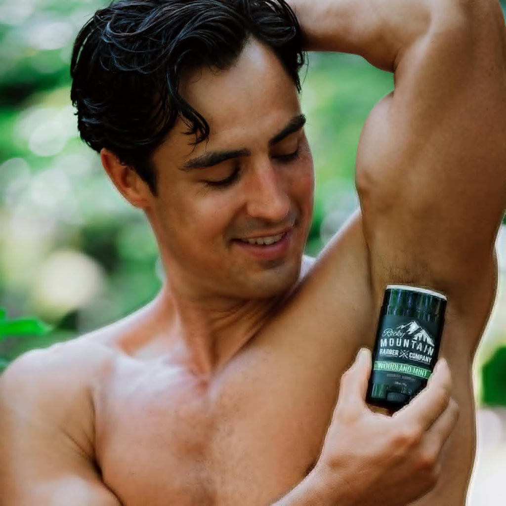 Rocky Mountain Barber Company Natural Deodorant for Men - Aluminum Free, Plant-Based, Peppermint Scent - 2 Pack, 2.65 oz Each